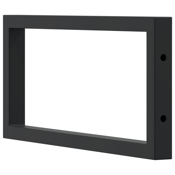 Reggimensole per Lavabo 2 pz-Supporti per mensole a muro Nere Rettangolari in Acciaio 926092
