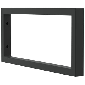 Reggimensole per Lavabo 2 pz Nere Rettangolari in Acciaio