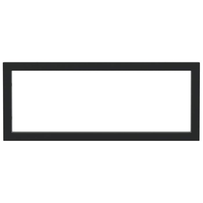 Reggimensole per Lavabo 2 pz-Supporti per mensole Nere Rettangolari in Acciaio