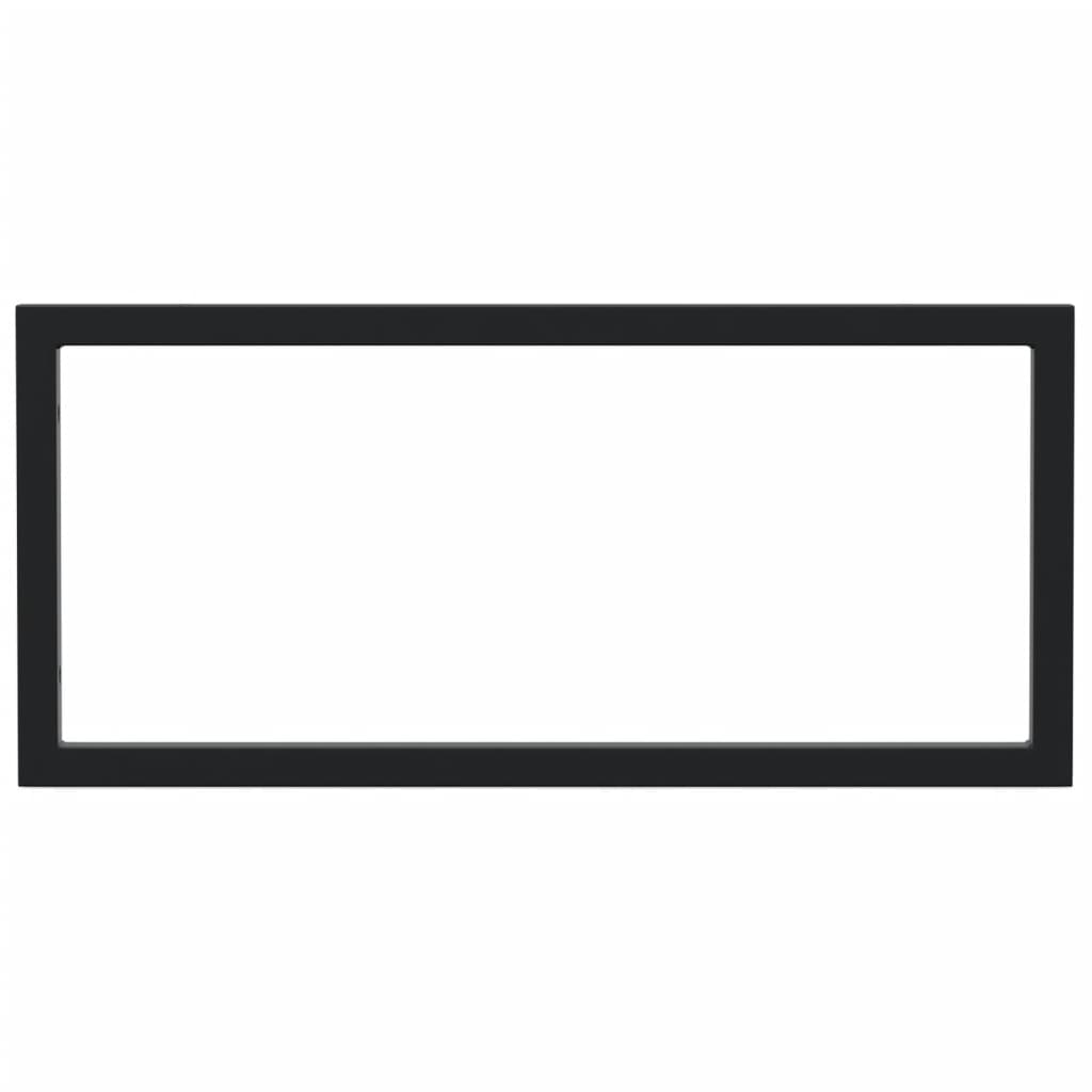 vidaXL Reggimensole per Lavabo 2 pz Nere Rettangolari in Acciaio