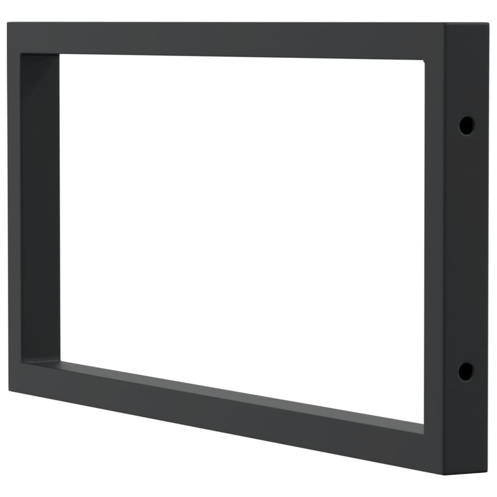 vidaXL Reggimensole per Lavabo 2 pz Nere Rettangolari in Acciaio