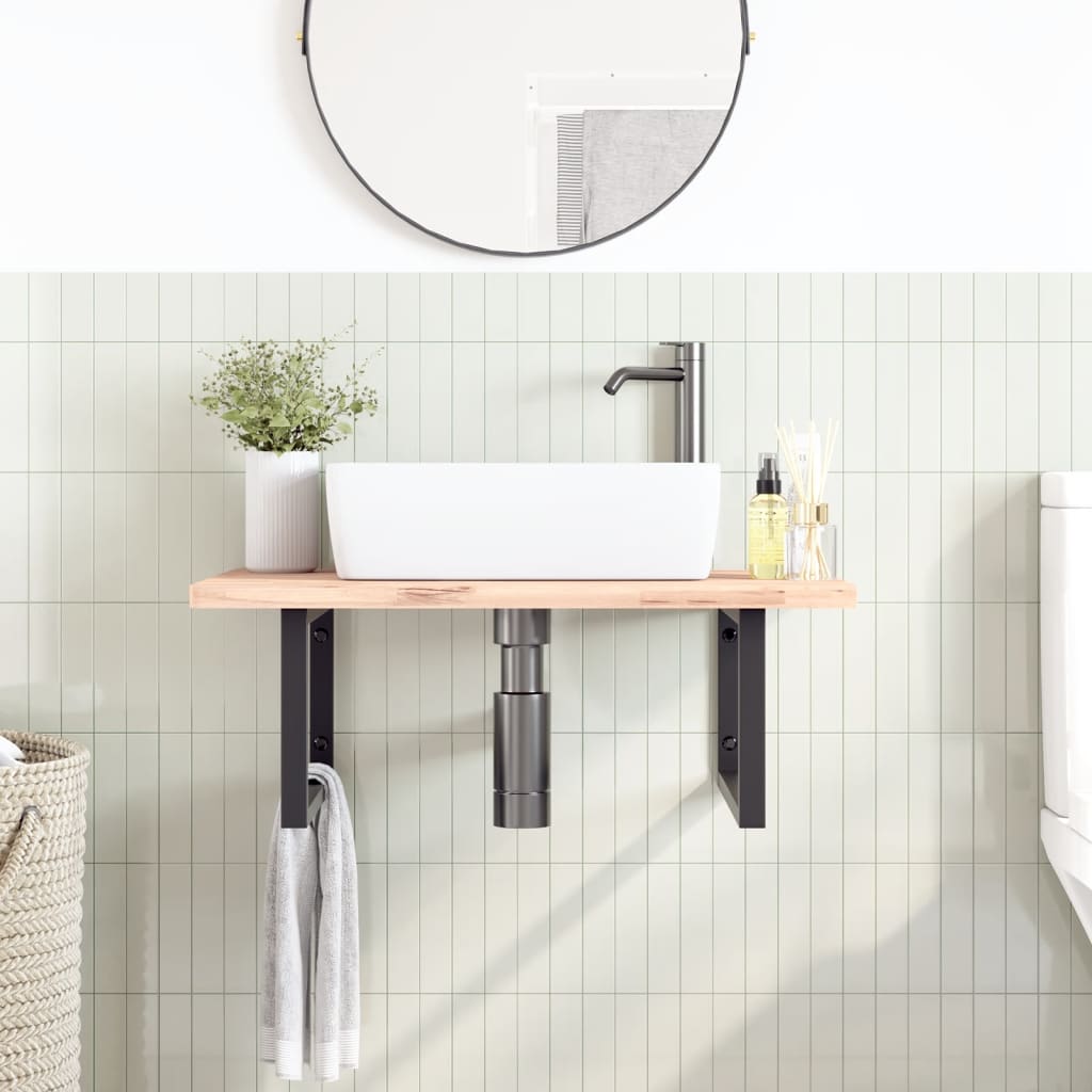 Reggimensole per Lavabo 2 pz Nere Rettangolari in Acciaio 4007275