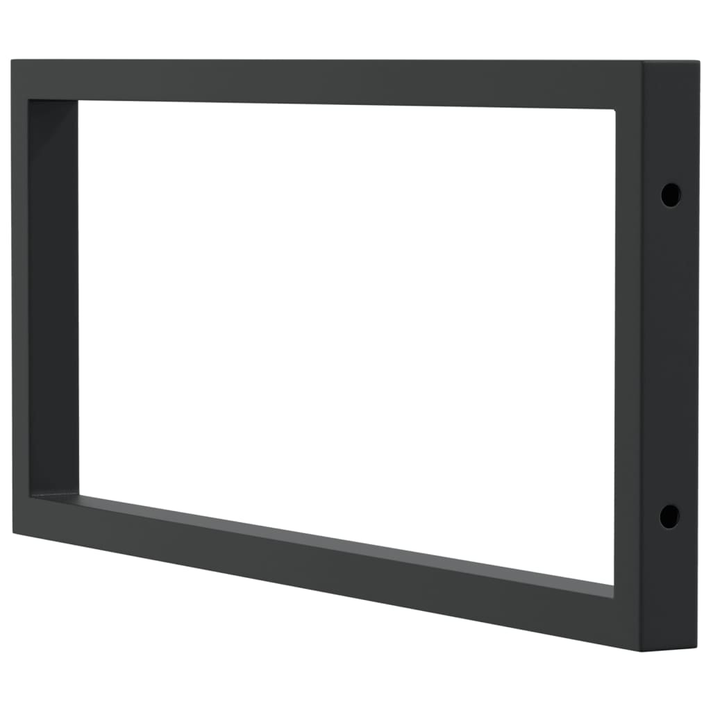 Reggimensole per Lavabo 2 pz Nere Rettangolari in Acciaio 4007275