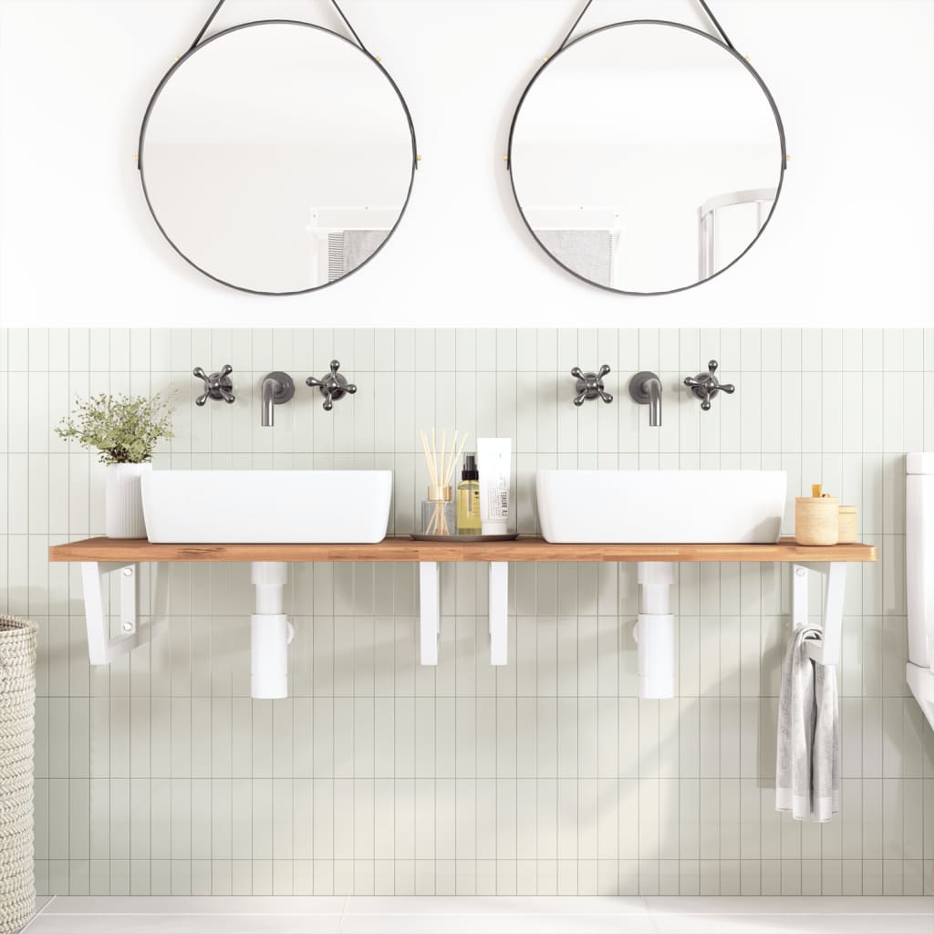 Reggimensole per Lavabo 2 pz Bianche Trapezio in Acciaio 4007280