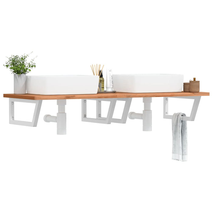 Reggimensole per Lavabo 2 pz Bianche Trapezio in Acciaio 4007280