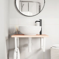 Reggimensole per Lavabo 2 pz Bianche Trapezio in Acciaio 4007281