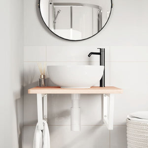 Reggimensole per Lavabo 2 pz Bianche Trapezio in Acciaio 4007281