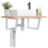 Reggimensole per Lavabo 2 pz-Supporti per mensole a muro Bianche Trapezio in Acciaio 845103