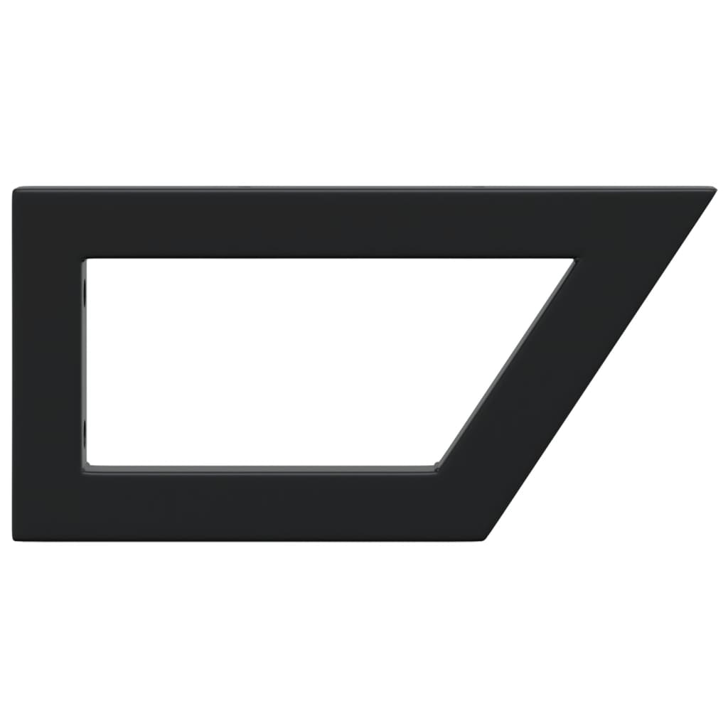 Reggimensole per Lavabo 2 pz Nere Trapezio in Acciaio 4007283