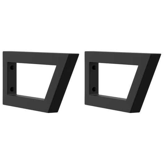 Reggimensole per Lavabo 2 pz Nere Trapezio in Acciaio 4007284