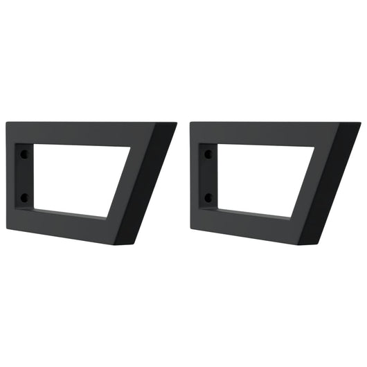 Reggimensole per Lavabo 2 pz Nere Trapezio in Acciaio
