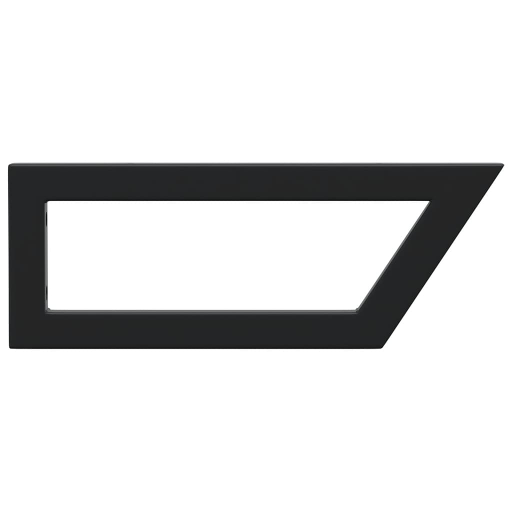 Reggimensole per Lavabo 2 pz Nere Trapezio in Acciaio 4007285