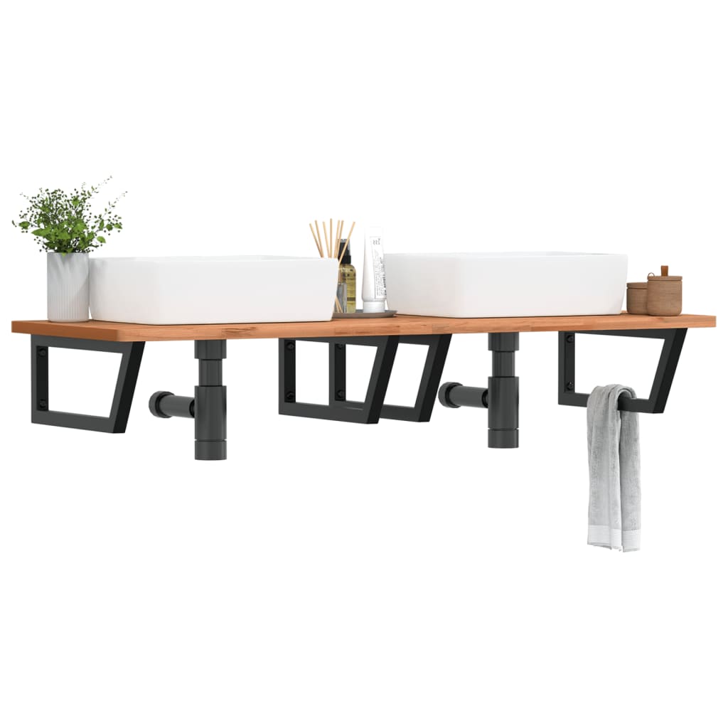 Reggimensole per Lavabo 2 pz Nere Trapezio in Acciaio 4007287