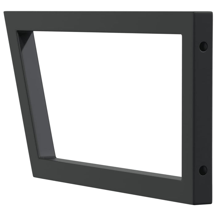 Reggimensole per Lavabo 2 pz-Supporti per mensole a muro Nere Trapezio in Acciaio 940571