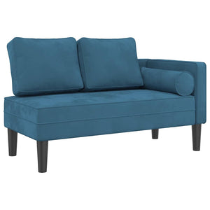 vidaXL Chaise Longue con Cuscini Blu in Velluto