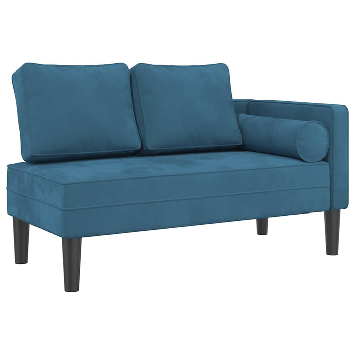 vidaXL Chaise Longue con Cuscini Blu in Velluto