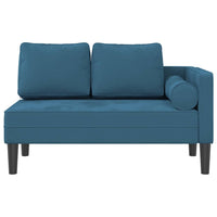 vidaXL Chaise Longue con Cuscini Blu in Velluto