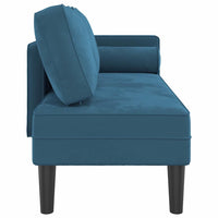 Chaise Longue con Cuscini Blu in Velluto 4007570