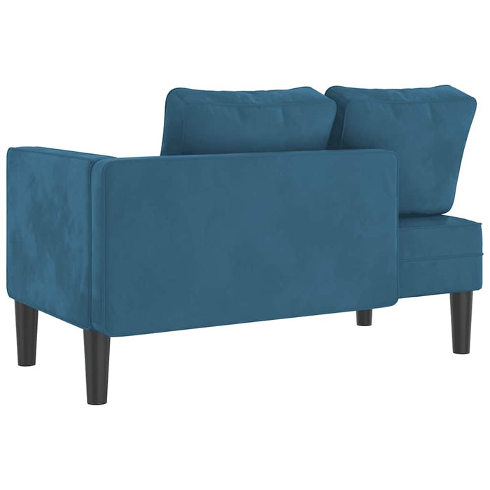 Chaise Longue con Cuscini Blu in Velluto 4007570