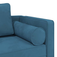 Chaise Longue con Cuscini Blu in Velluto 4007570