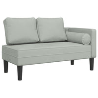 Chaise Longue con Cuscini Grigio Chiaro in Velluto 4007571