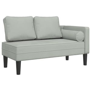 vidaXL Chaise Longue con Cuscini Grigio Chiaro in Velluto