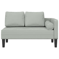 vidaXL Chaise Longue con Cuscini Grigio Chiaro in Velluto