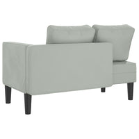 vidaXL Chaise Longue con Cuscini Grigio Chiaro in Velluto