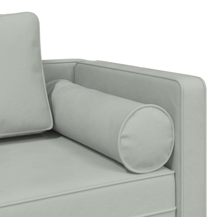 Chaise Longue con Cuscini Grigio Chiaro in Velluto 4007571