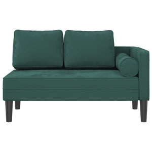 Chaise Longue con Cuscini Verde Scuro in Velluto 4007573