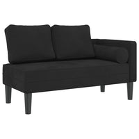 Chaise Lounge con Cuscini Nero in Velluto 4007576