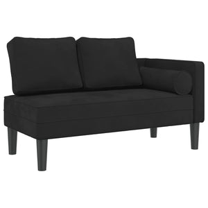 Chaise Lounge con Cuscini Nero in Velluto 4007576
