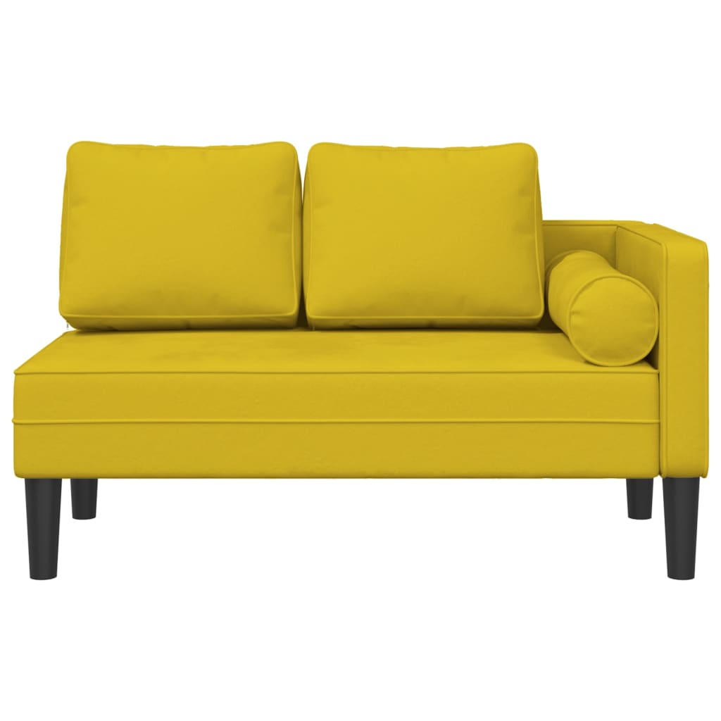 Chaise Longue con Cuscini Giallo in Velluto