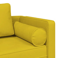 Chaise Longue con Cuscini Giallo in Velluto