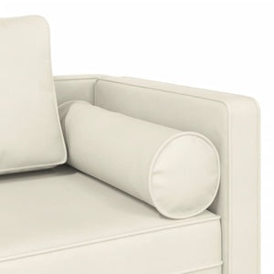 vidaXL Chaise Longue con Cuscini Crema in Velluto
