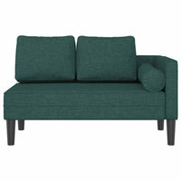 Chaise Longue con Cuscini Verde Scuro in Tessuto 4007582