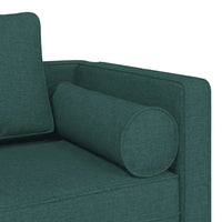 Chaise Longue con Cuscini Verde Scuro in Tessuto 4007582