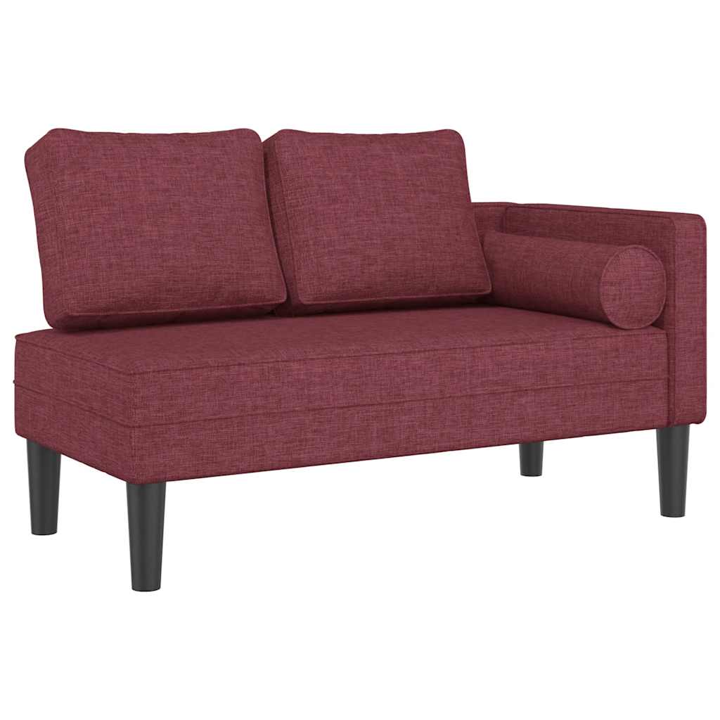 vidaXL Chaise Lounge con Cuscini Rosso Vino in Tessuto