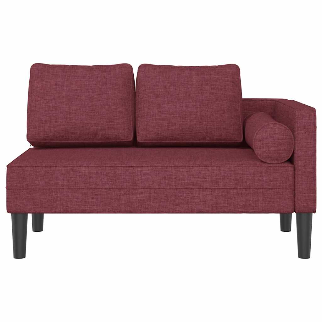 vidaXL Chaise Lounge con Cuscini Rosso Vino in Tessuto