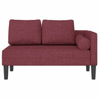 vidaXL Chaise Lounge con Cuscini Rosso Vino in Tessuto