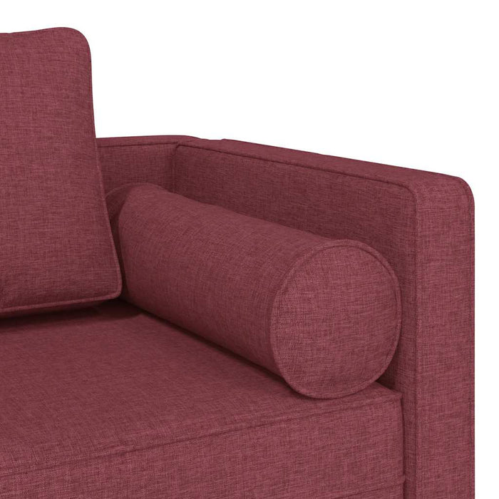 vidaXL Chaise Lounge con Cuscini Rosso Vino in Tessuto