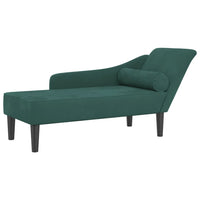 Chaise Longue con Cuscini Verde Scuro in Velluto 4007590