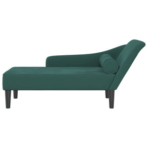 Chaise Longue con Cuscini Verde Scuro in Velluto 4007590