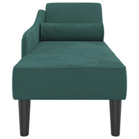 Chaise Longue con Cuscini Verde Scuro in Velluto 4007590