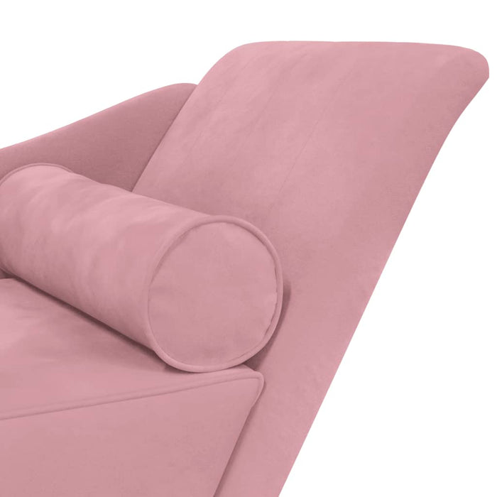 vidaXL Chaise Lounge con Cuscini Rosa in Velluto