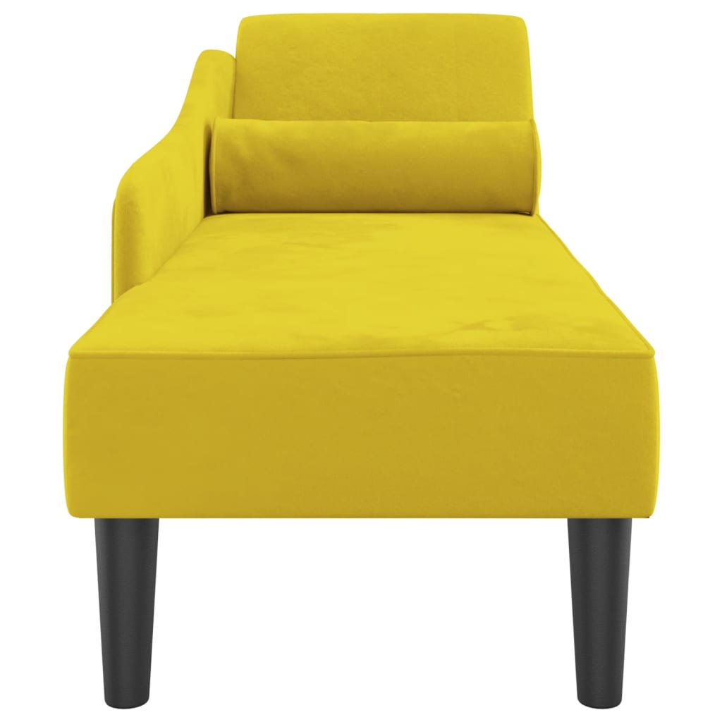 Chaise Longue con Cuscini Giallo in Velluto 4007594