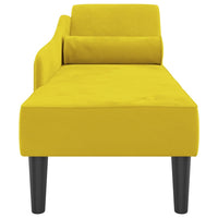 Chaise Longue con Cuscini Giallo in Velluto 4007594