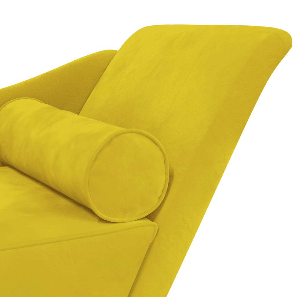 Chaise Longue con Cuscini Giallo in Velluto 4007594
