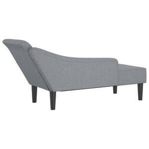 Chaise Longue con Cuscini Grigio Chiaro in Tessuto 4007596