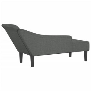 Chaise Longue con Cuscini Grigio Scuro in Tessuto